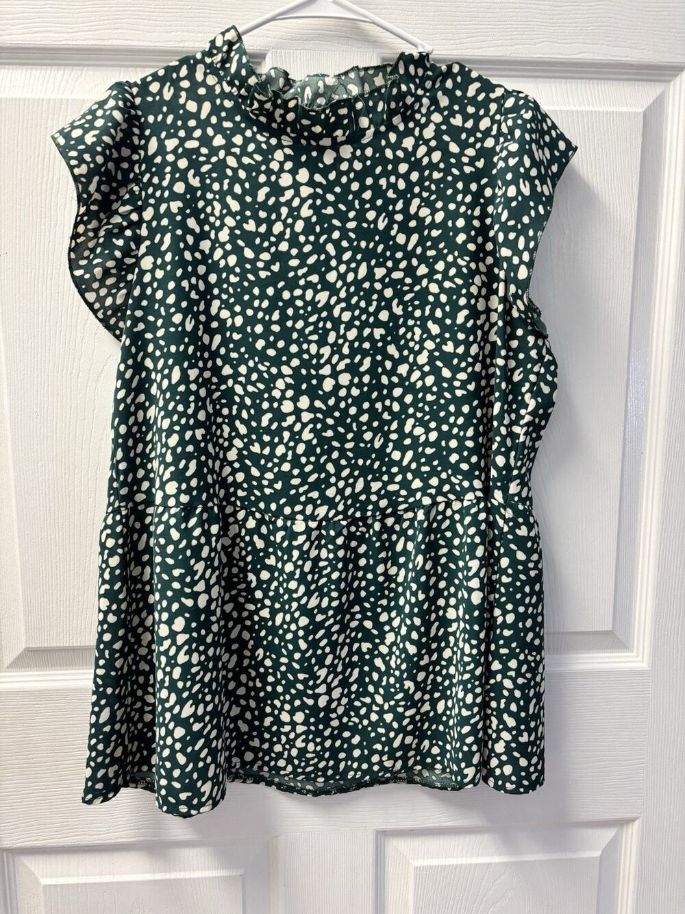 Green And Cream Blouse M
